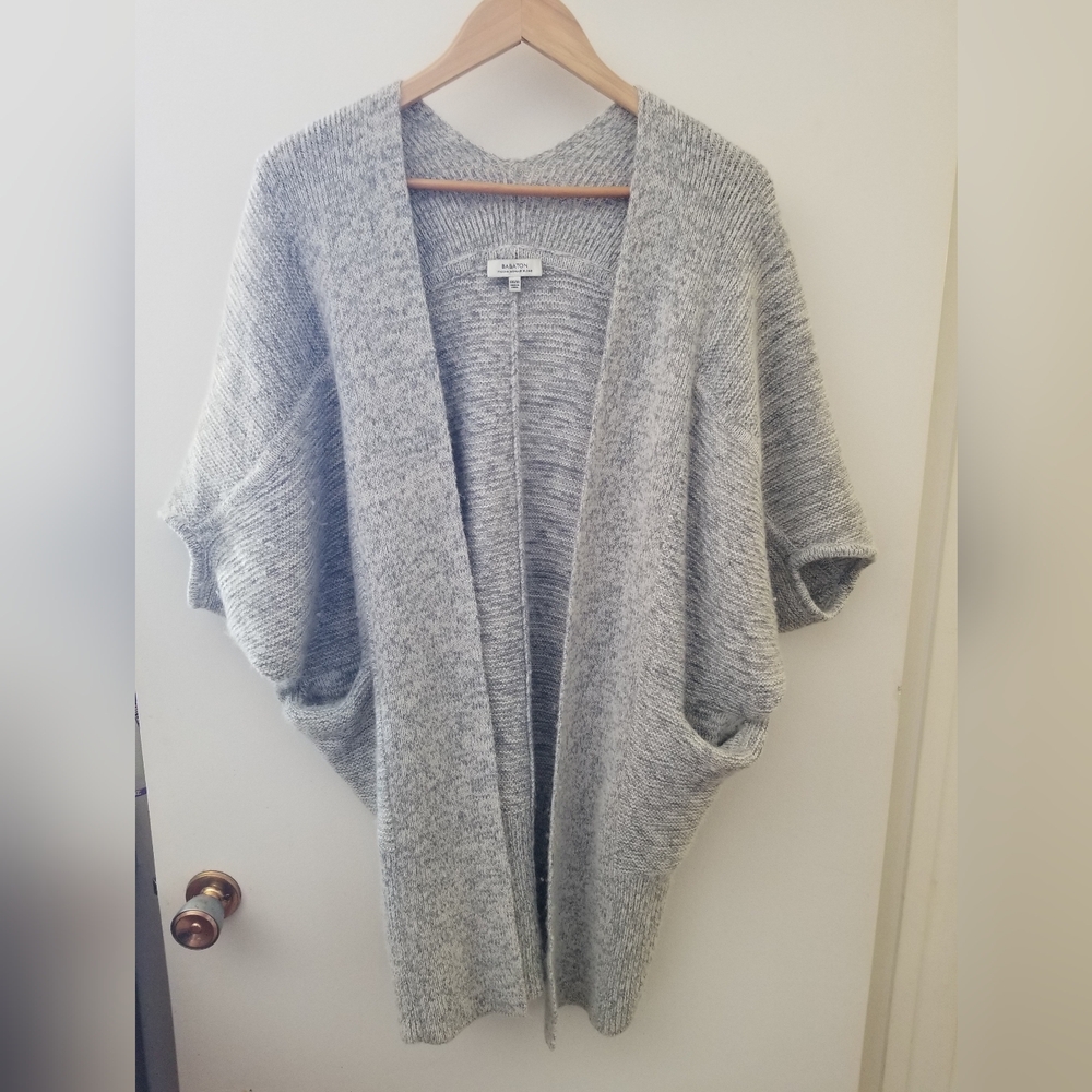 Aritzia Babaton Lacer Cocoon Cardigan Heather Grey Italian Mohair Blend XXS/XS